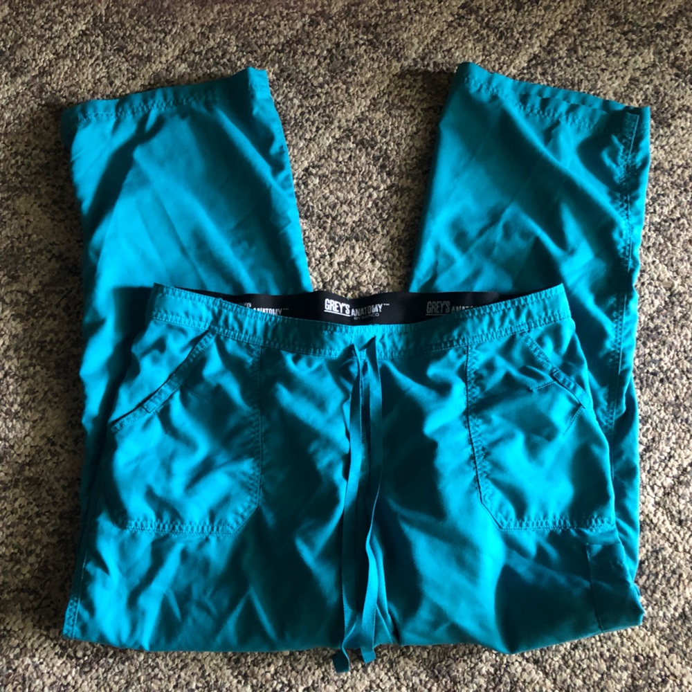 Grey's Anatomy Women's Teal Drawstring Scrub Pants